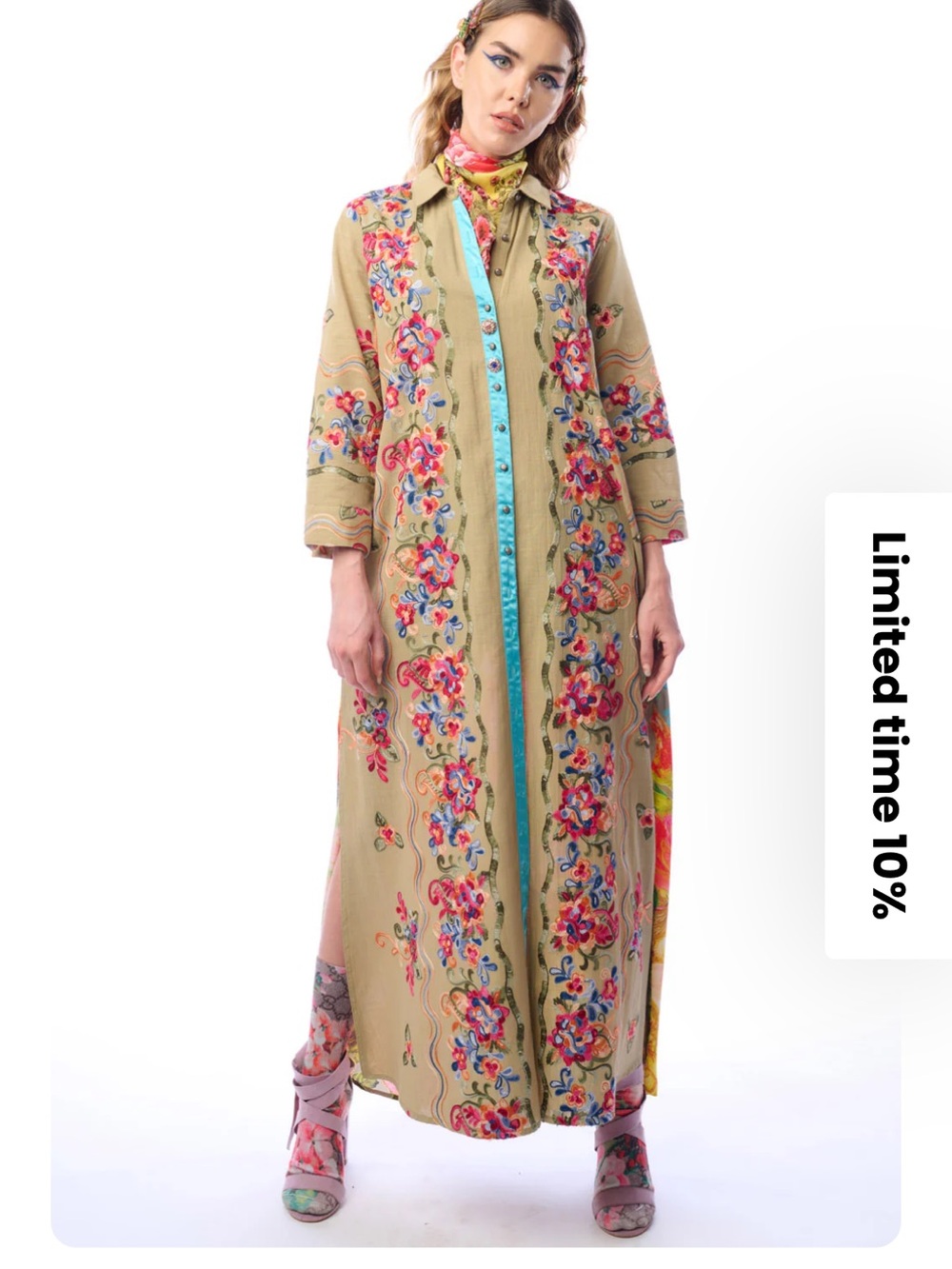NWT Aratta Silent Journey Beauty Mark Maxi Duster